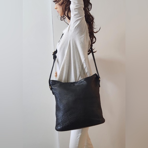 Vintage Coach Bucket Black Pebbled Leather Crossbody Bag - Picture 2 of 10